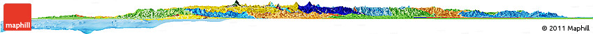 Flag Horizon Map of Ecuador, political outside, flag rotated