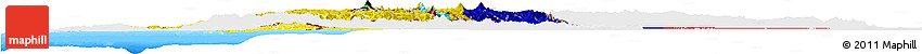Flag Horizon Map of Ecuador, single color outside, bathymetry sea, flag rotated