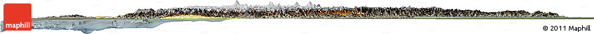 Physical Horizon Map of Ecuador, darken, semi-desaturated