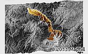 Physical 3D Map of Ibarra, darken, desaturated