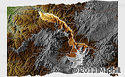 Physical 3D Map of Ibarra, darken