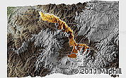Physical 3D Map of Ibarra, darken, semi-desaturated
