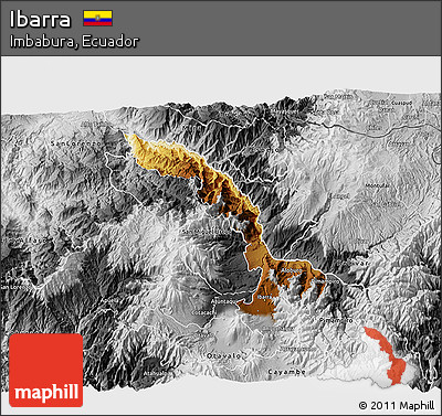 Physical 3D Map of Ibarra, desaturated