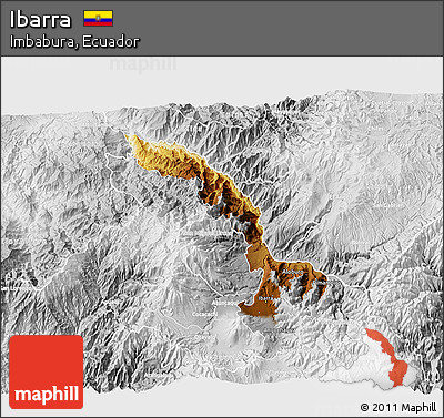 Physical 3D Map of Ibarra, lighten, desaturated