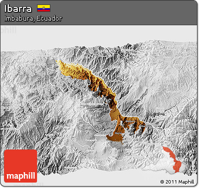 Physical 3D Map of Ibarra, lighten, desaturated