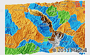 Physical 3D Map of Ibarra, political outside