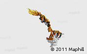 Physical 3D Map of Ibarra, single color outside
