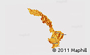 Political 3D Map of Ibarra, cropped outside