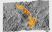 Political 3D Map of Ibarra, desaturated