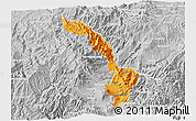 Political 3D Map of Ibarra, lighten, desaturated