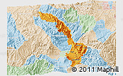 Political 3D Map of Ibarra, lighten