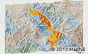 Political 3D Map of Ibarra, lighten, semi-desaturated