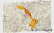 Political 3D Map of Ibarra, shaded relief outside