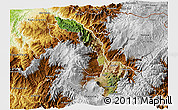 Satellite 3D Map of Ibarra, physical outside