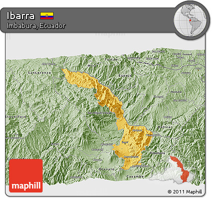 Savanna Style 3D Map of Ibarra