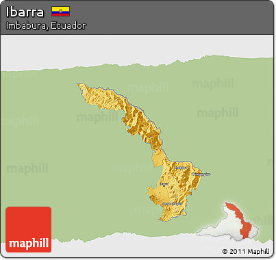 Savanna Style 3D Map of Ibarra, single color outside