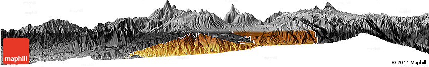 Physical Horizon Map of Ibarra, darken, desaturated