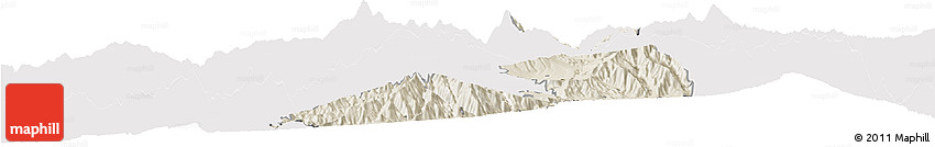 Shaded Relief Horizon Map of Ibarra, cropped outside