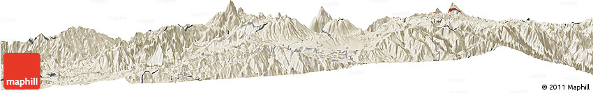 Shaded Relief Horizon Map of Ibarra