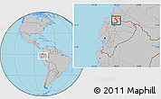 Gray Location Map of Ibarra, within the entire country