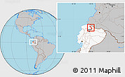 Gray Location Map of Ibarra, highlighted country