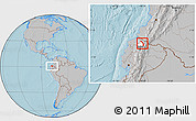 Gray Location Map of Ibarra, highlighted parent region, hill shading