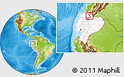 Physical Location Map of Ibarra, highlighted country, within the entire country