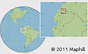 Savanna Style Location Map of Ibarra, highlighted parent region, within the entire country