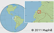 Savanna Style Location Map of Ibarra, highlighted parent region