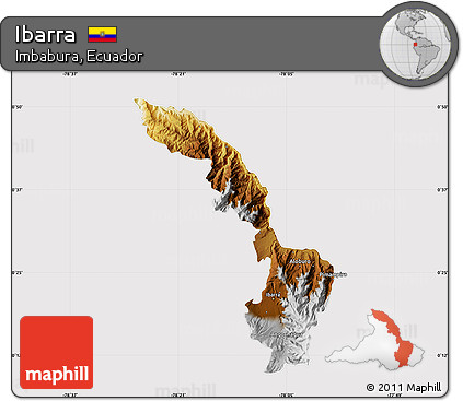 Physical Map of Ibarra, cropped outside