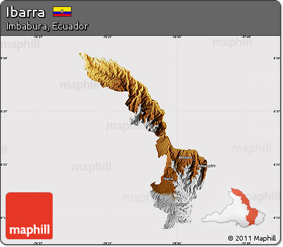 Physical Map of Ibarra, cropped outside