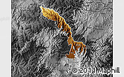 Physical Map of Ibarra, darken, desaturated