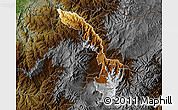 Physical Map of Ibarra, darken