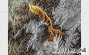 Physical Map of Ibarra, darken, semi-desaturated
