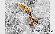 Physical Map of Ibarra, lighten, desaturated
