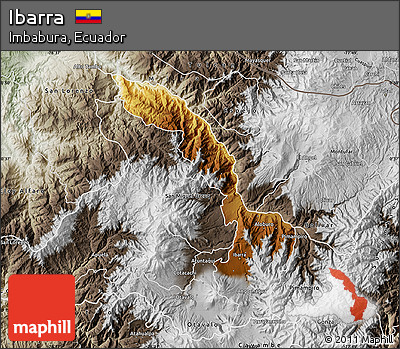 Physical Map of Ibarra, semi-desaturated