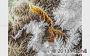 Physical Map of Ibarra, semi-desaturated