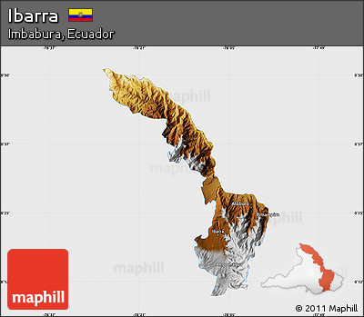 Physical Map of Ibarra, single color outside