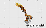 Physical Map of Ibarra, single color outside