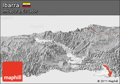 Gray Panoramic Map of Ibarra