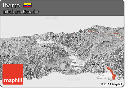 Gray Panoramic Map of Ibarra