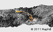 Physical Panoramic Map of Ibarra, darken, desaturated