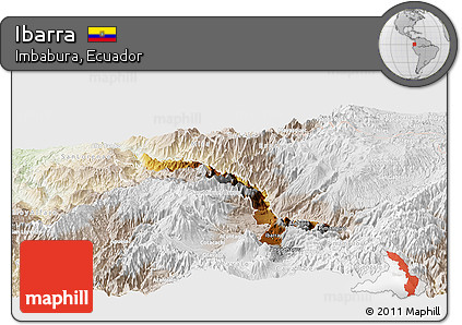 Physical Panoramic Map of Ibarra, lighten