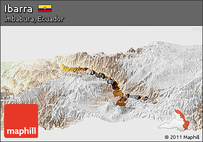 Physical Panoramic Map of Ibarra, lighten