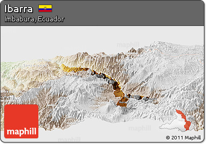 Physical Panoramic Map of Ibarra, lighten