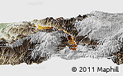 Physical Panoramic Map of Ibarra, semi-desaturated