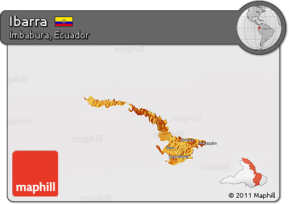 Political Panoramic Map of Ibarra, cropped outside