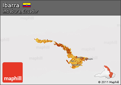 Political Panoramic Map of Ibarra, cropped outside