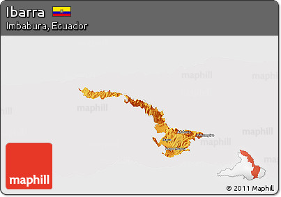 Political Panoramic Map of Ibarra, cropped outside