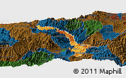 Political Panoramic Map of Ibarra, darken